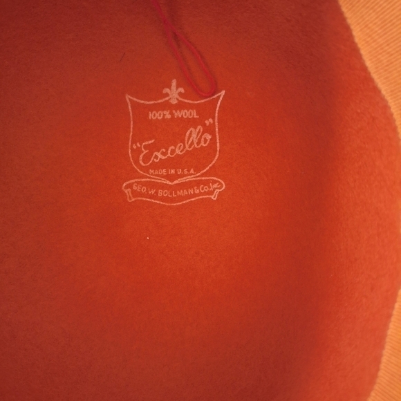 Adolfo orange wool hat with green and purple ribbon - Picture 2 of 6